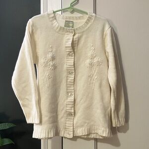 Girls Size 7/8 Embroidered Cardigan Sweater by Maria Elena